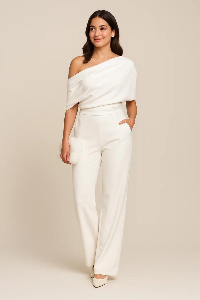 Chic one-shoulder wide-leg jumpsuit