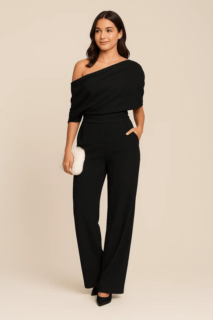 Chic one-shoulder wide-leg jumpsuit